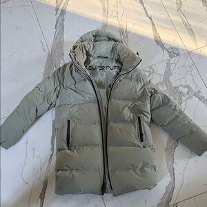 THE SUPER PUFF light green Puffer Jacket